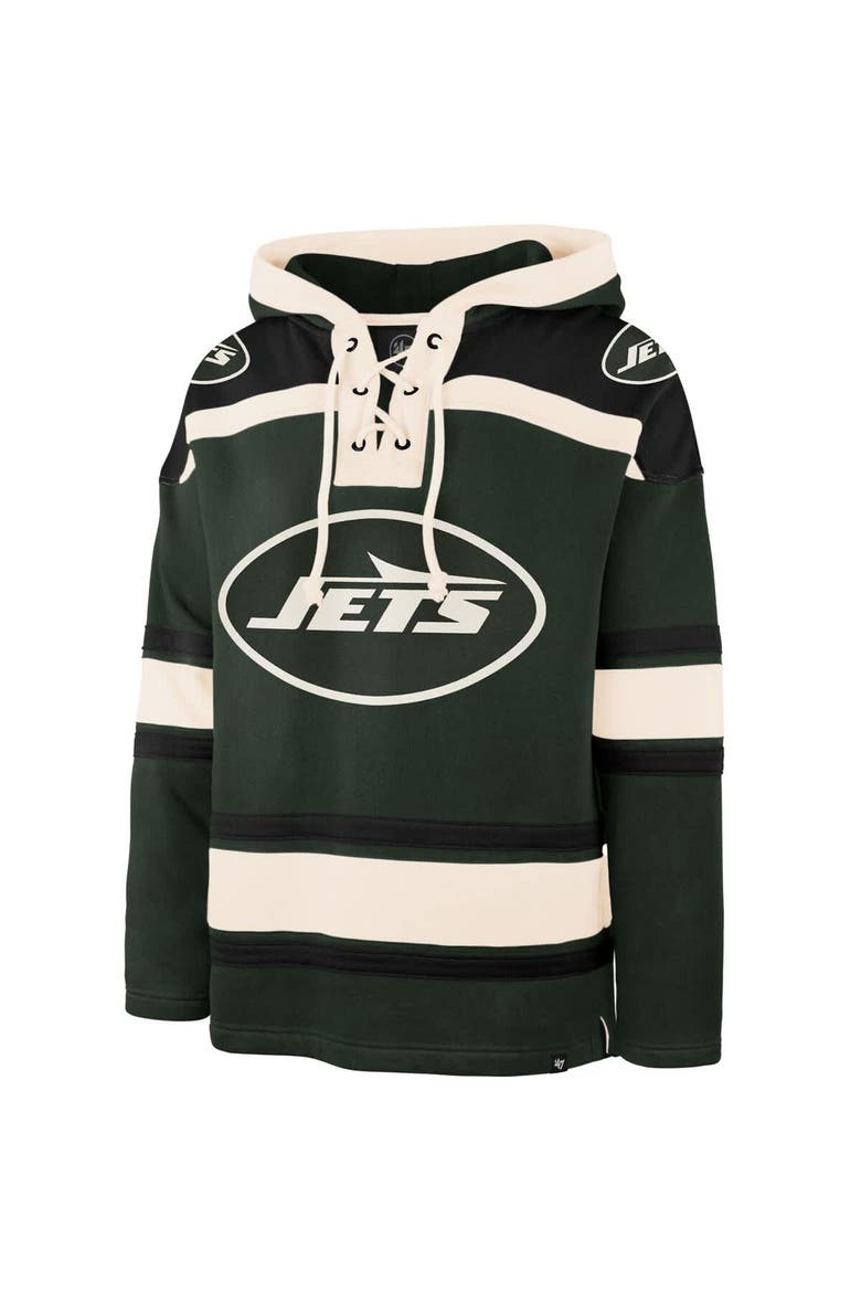 Men's '47  Dark Green New York Jets Superior Lacer Hoodie, Alternate, color, Green