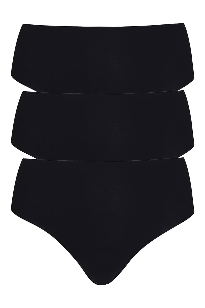 Classic 3-Pack High Rise Thongs, Main, color, MULTI-PACK BLACK