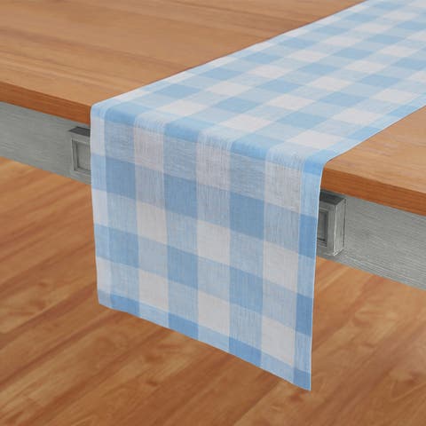 Linen Table Runner for Dining Table, Holiday and Everyday Table Decor - Buffalo Check
