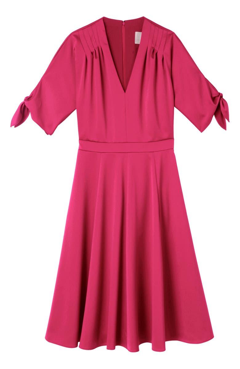 Gal Meets Glam Collection Debbie Butter Satin Fit & Flare Dress, Alternate, color, 