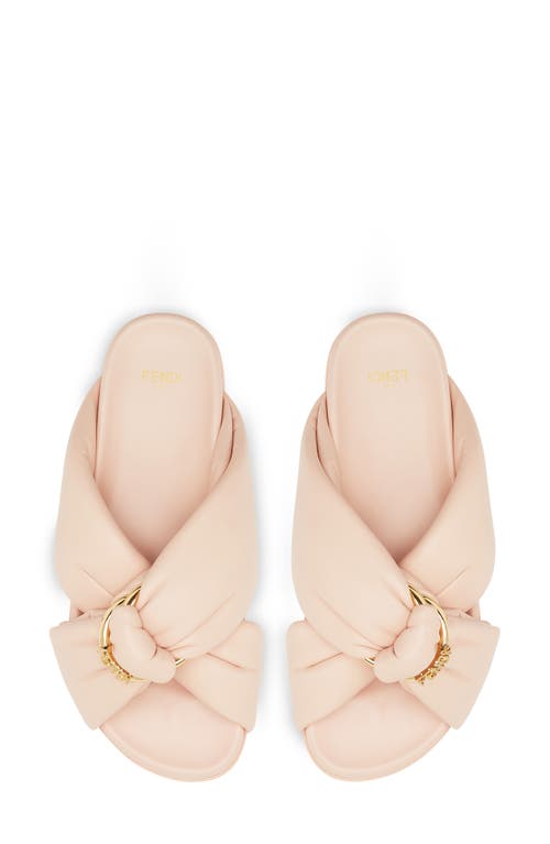 Fendi Feel Knotted Slide Sandal In F0mxv Light Rose