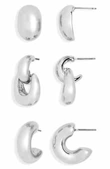 NORDSTROM RACK Set of 3 Stud & Hoop Earrings