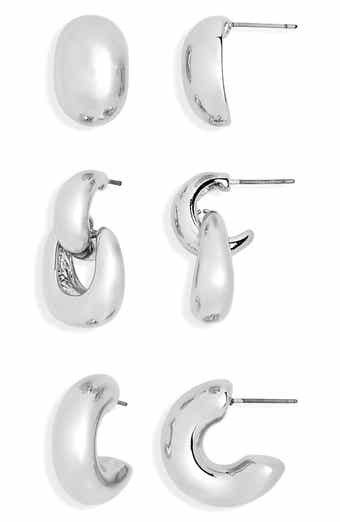 Set of 3 Stud & Hoop Earrings