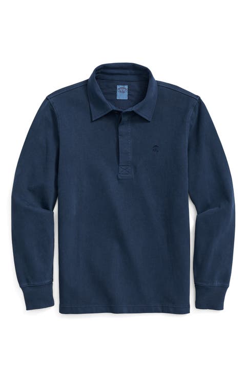 Buy Light Blue Marl Slim Fit Knitted Long Sleeve Polo Shirt