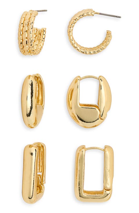 3-Piece Mini Hoop Earrings Set