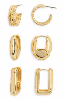 Tasha 3-Piece Mini Hoop Earrings Set