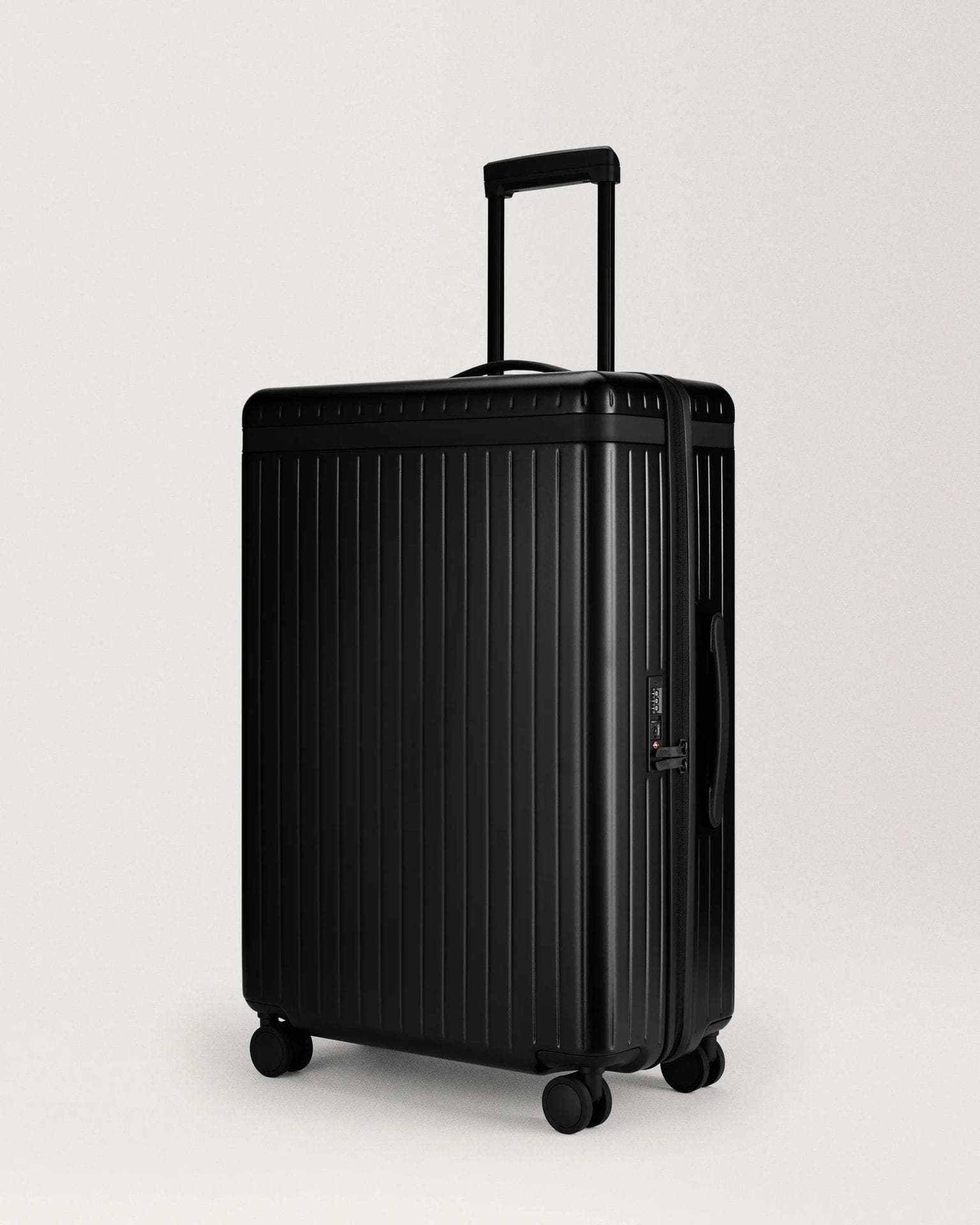 Carl Friedrik The Large Check-in Zipped Suitcase, Alternate, color, Black / Black