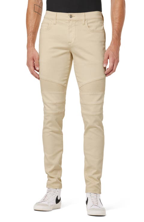 Ethan Biker Skinny Jeans (Bleached Sand)