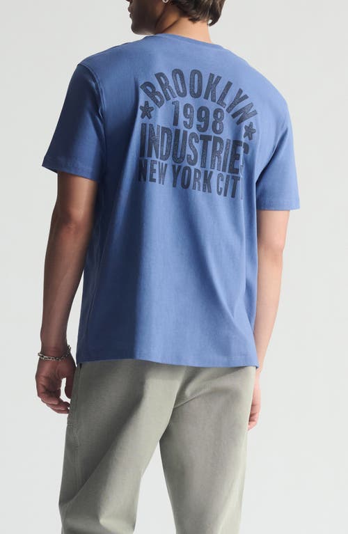 Brooklyn Industries Relaxed Vintage Graphic T-shirt In Blue