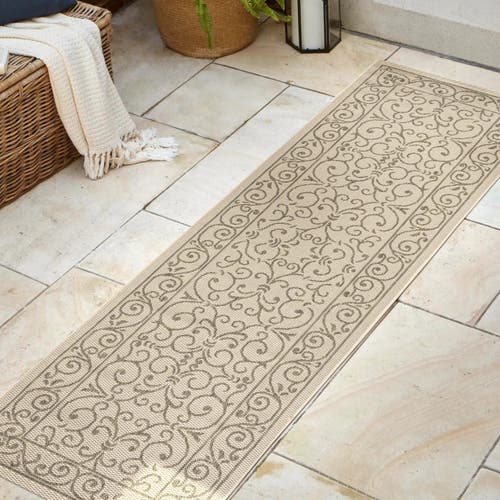 Jonathan Y Charleston Vintage Filigree Textured Weave Indoor/outdoor Area Rug In Beige/brown