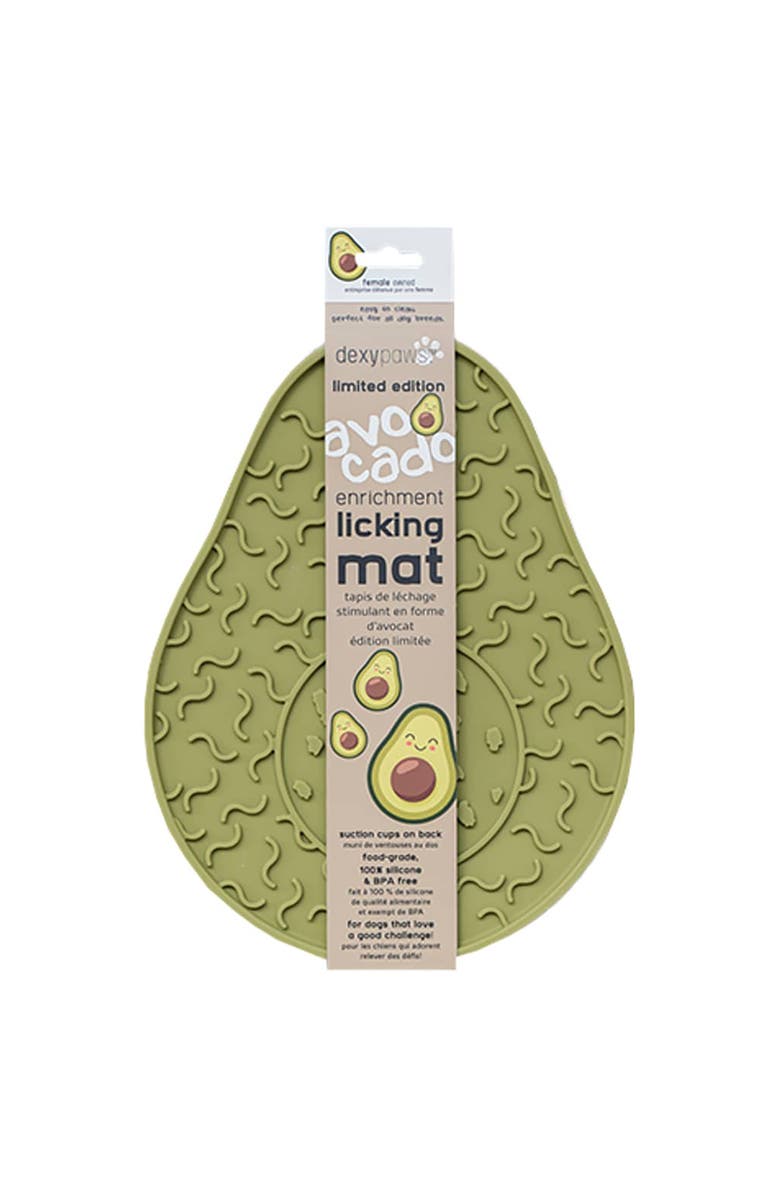 Dexypaws Enrichment Lick Mat, Grooved Dog Feeding Pad, Main, color, Green