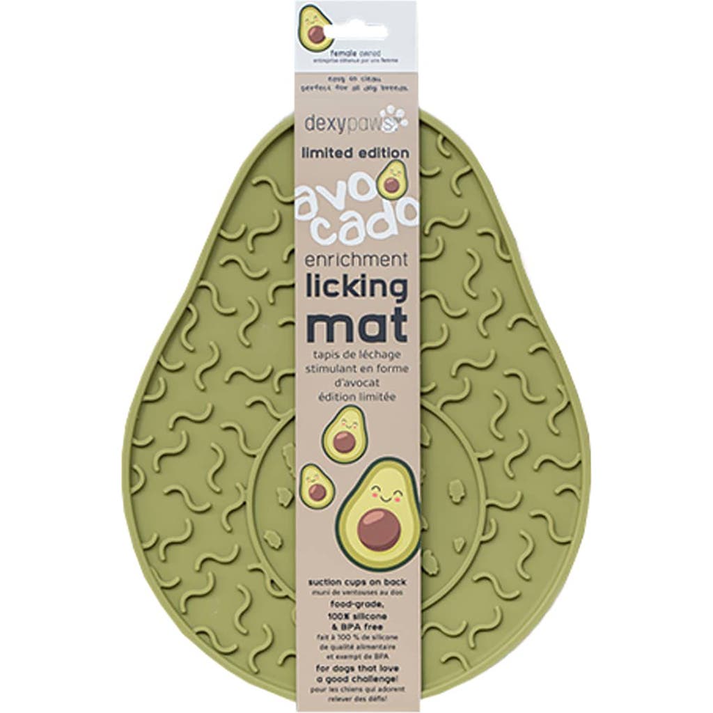 Dexypaws Enrichment Lick Mat, Grooved Dog Feeding Pad in Green  product