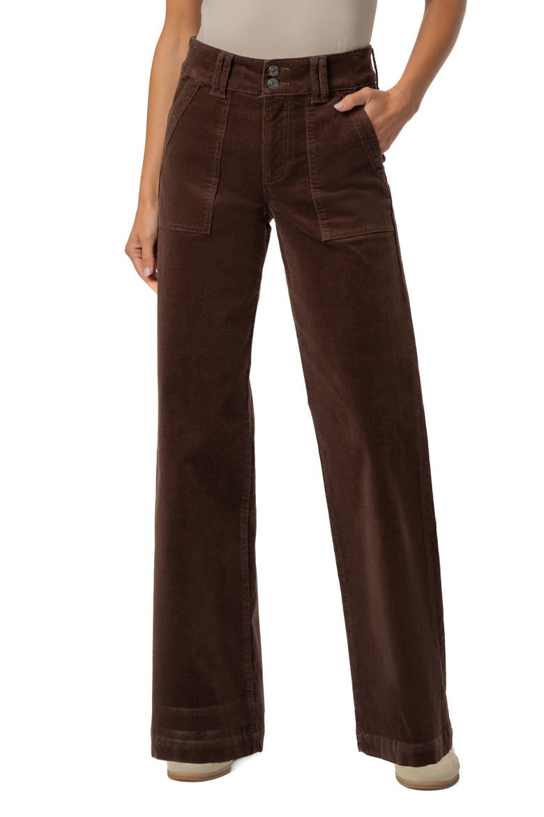 Jodi High Waist Straight Leg Corduroy Utility Pants, Main, color, TRUFFLE