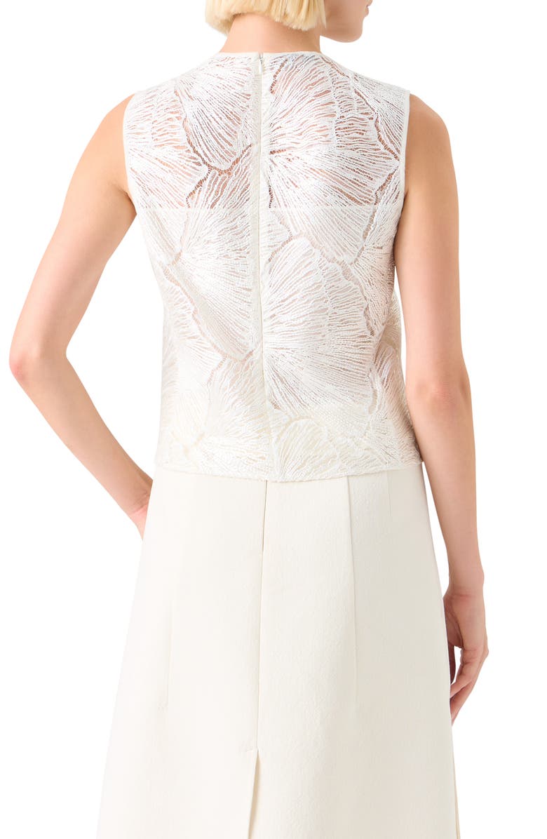 Akris Sea Fan Lace Top, Alternate, color, Ecru