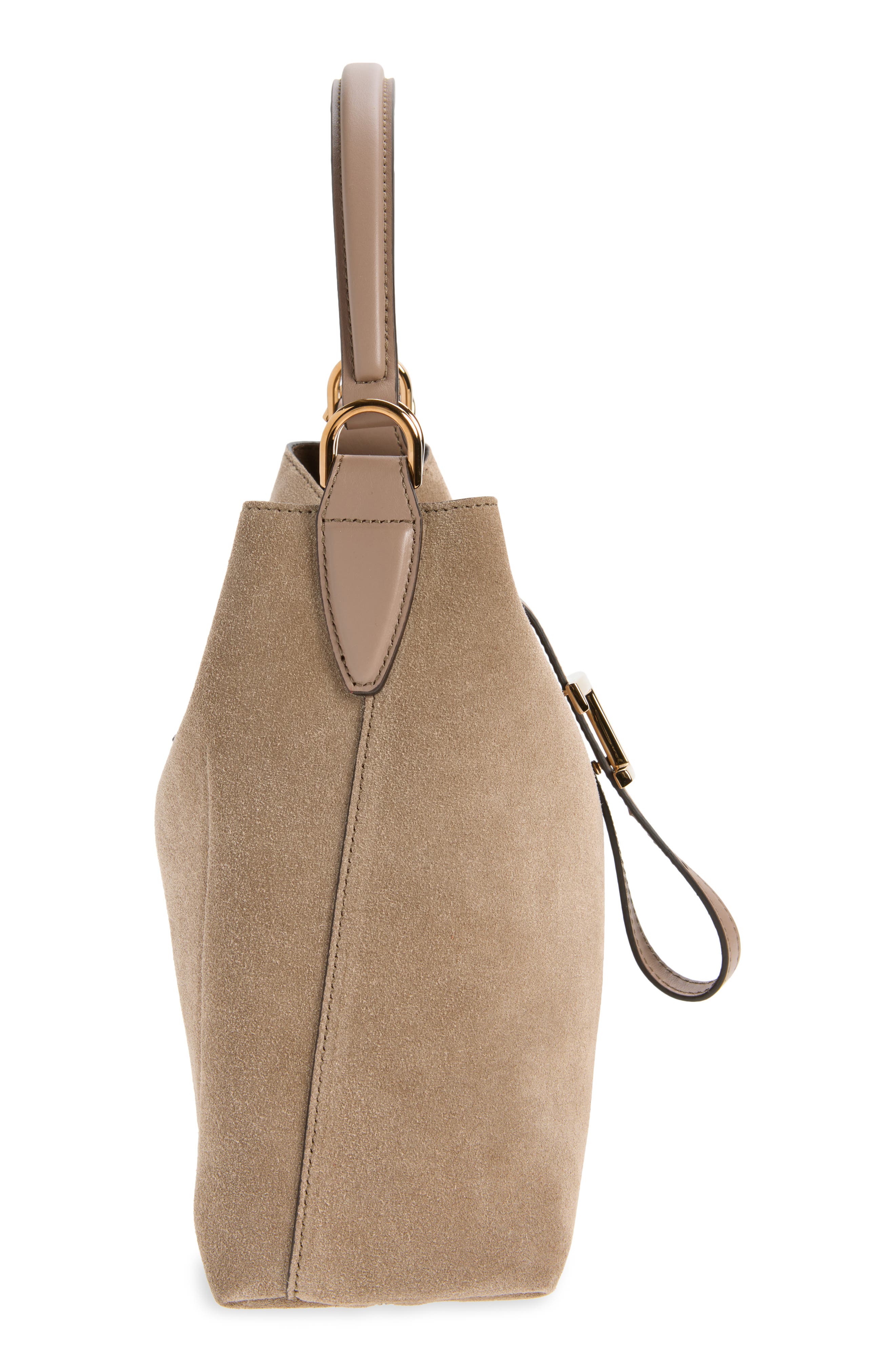 Tod's Mini T Timeless Bucket Bag, Alternate, color, Coca Mocha/ Creta Ch