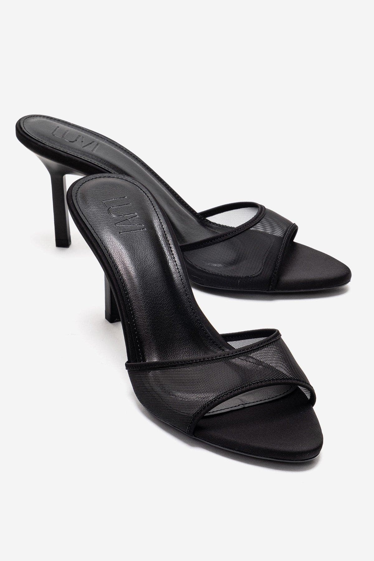 Prologue Shoes Monroe Stiletto Mesh Sandal, Main, color, Black