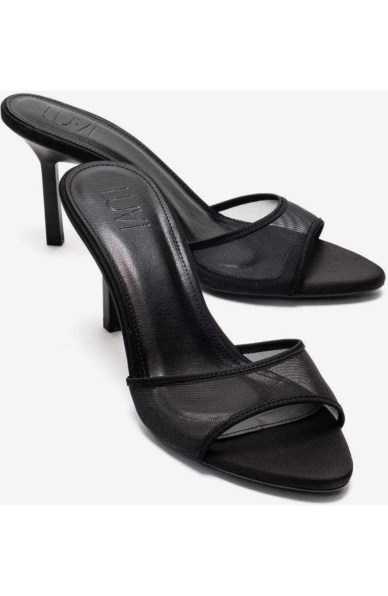 Prologue Shoes Monroe Stiletto Mesh Sandal, Main, color, Black