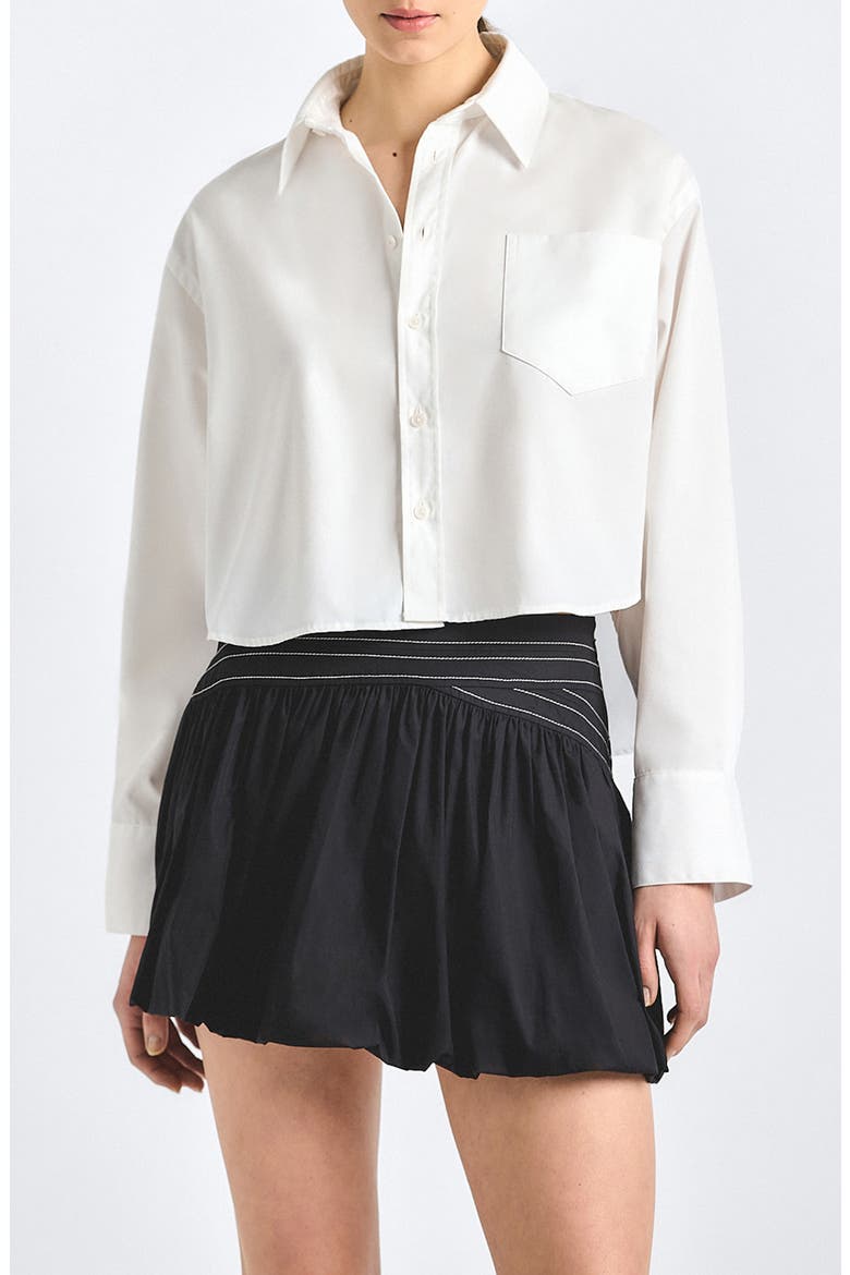 Evelina Poplin Boxy Button-Up Shirt, Main, color, WHITE