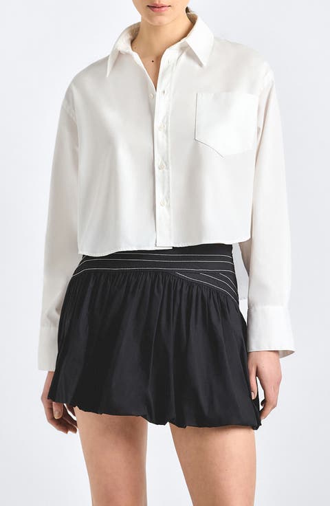 Evelina Poplin Boxy Button-Up Shirt