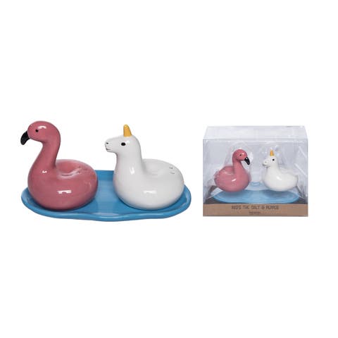 Dolomite Pool Floatie Salt and Pepper Set of 3 Multicolored for Spring Serving and Entertaining