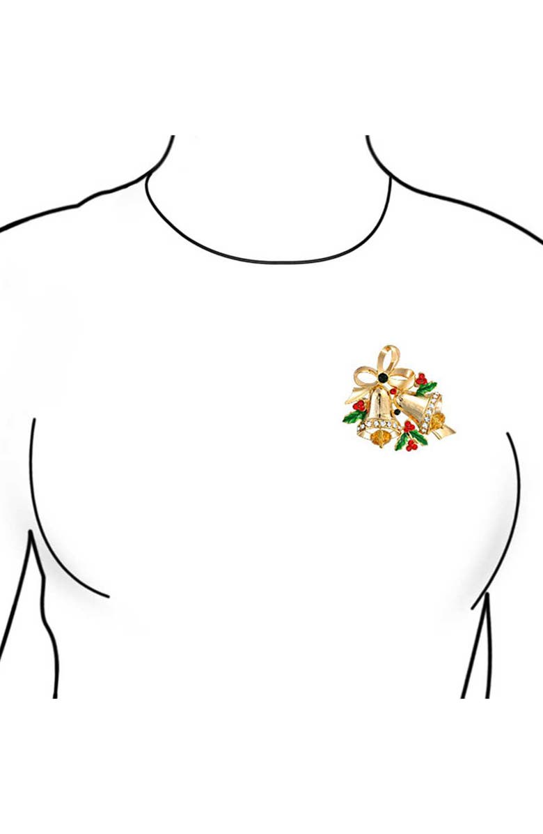 BLING JEWELRY Large Christmas Tree & Christmas Wreath Pin Set, Alternate, color, Gold