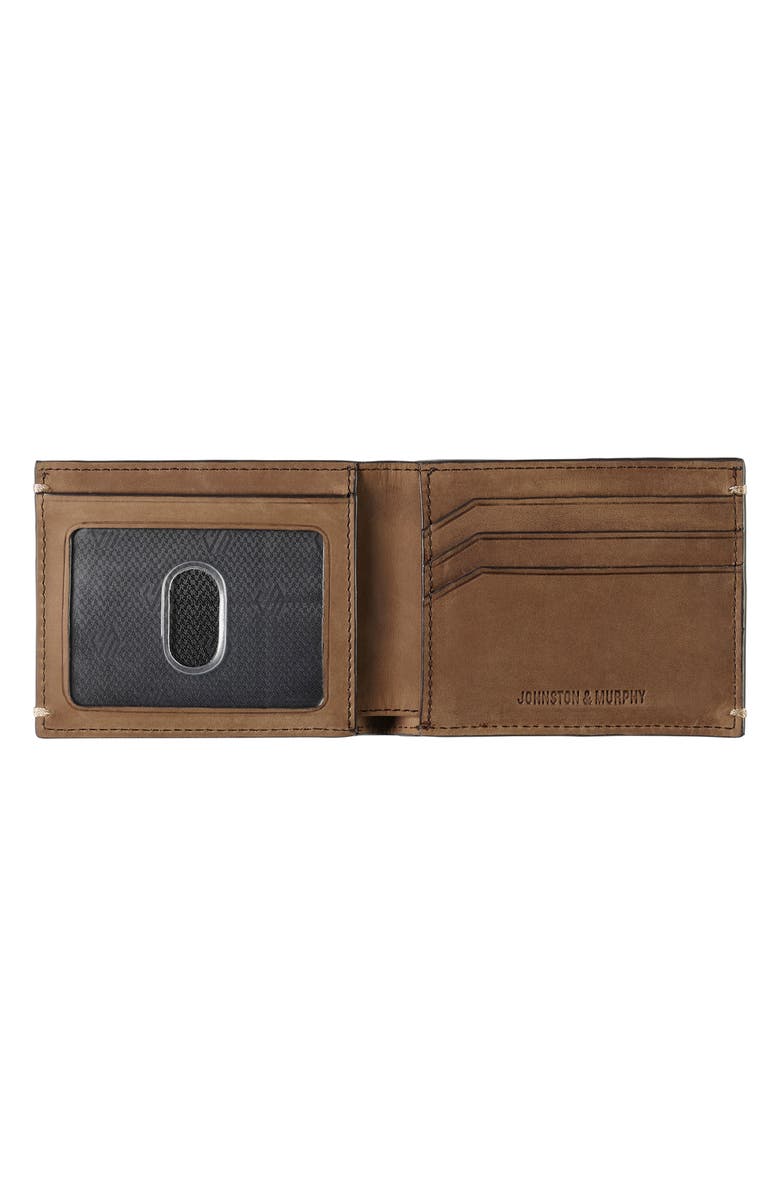 Johnston & Murphy Jackson Leather Wallet, Alternate, color, Tan Oiled