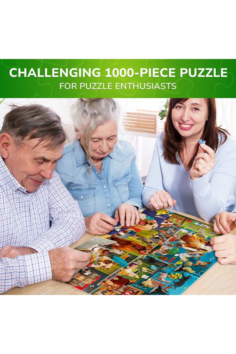 1000 Piece Adventure Jigsaw Puzzle for Adults, Alternate, color, Animals Party