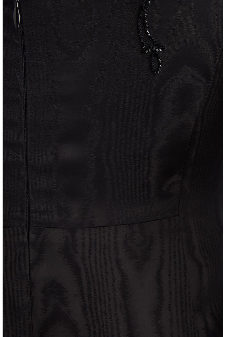 Debant Bead Embellished Moiré Column Dress, Alternate, color, BLACK