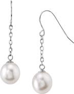 The Pearl Source 14K Gold Drop-Shape Freshwater Pearl Lila Tincup Earrings