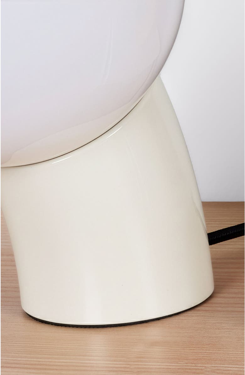 Brightech Vino 8" Curved LED Table Lamp with Globe Forsted Glass Shade and Phone Charging USB-C Port, Alternate, color, Cream