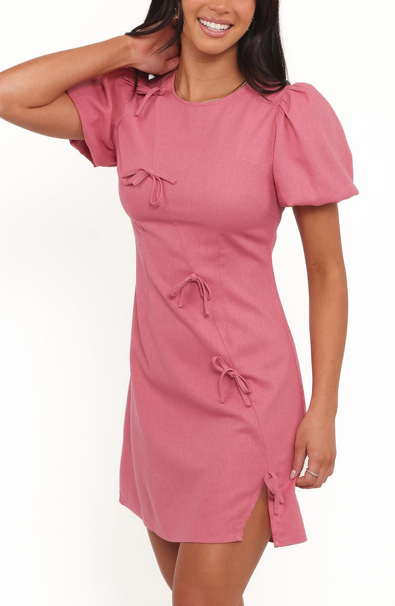 Petal & Pup Ruthie Puff Sleeve Minidress, Alternate, color, Rose
