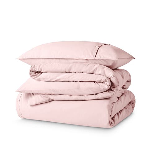 100% Organic Cotton Percale Duvet Cover and Sham Set
