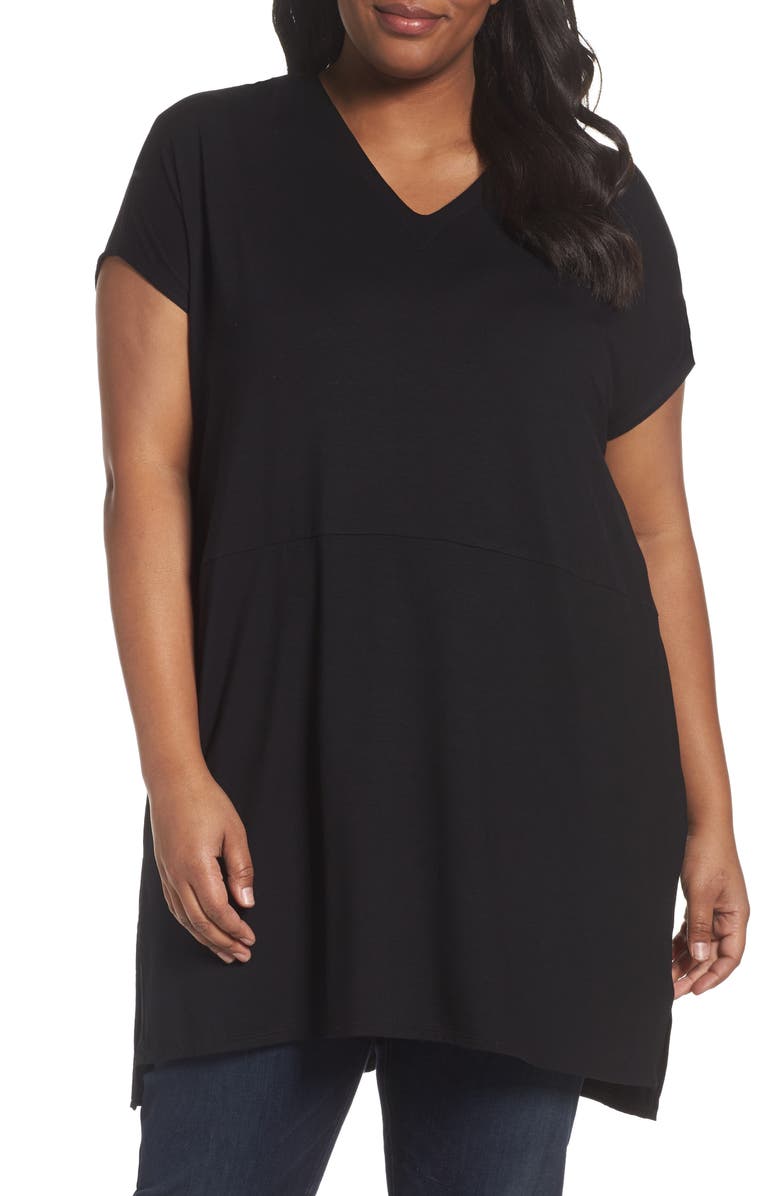 Eileen Fisher Jersey V-Neck Tunic, Main, color, 