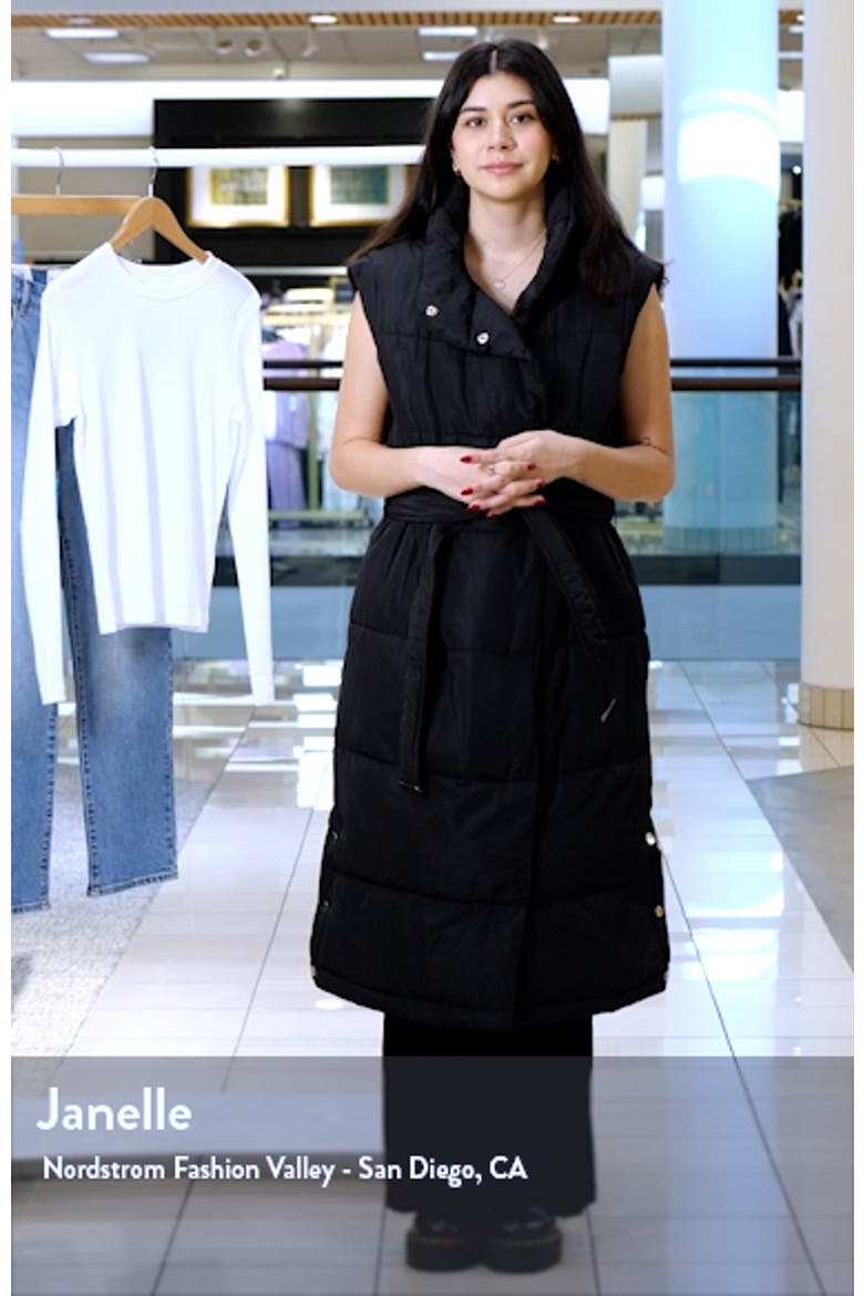 Belted Longline Quilted Vest video