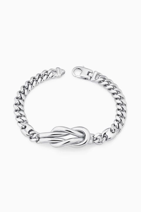 Sterling Silver Infinity Knot Curb Bracelet