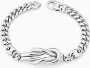 Oradina Sterling Silver Infinity Knot Curb Bracelet