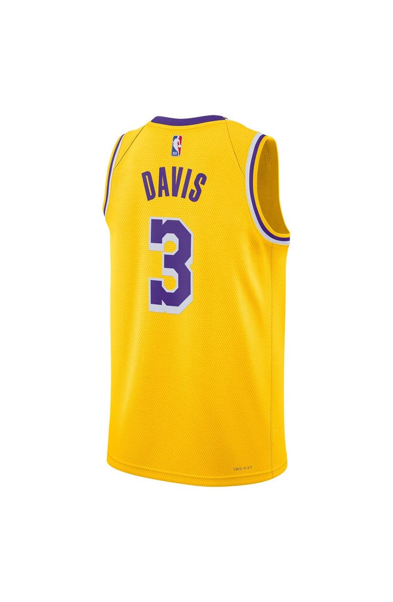Nike Unisex Nike Anthony Davis Gold Los Angeles Lakers Swingman Jersey - Icon Edition, Alternate, color,