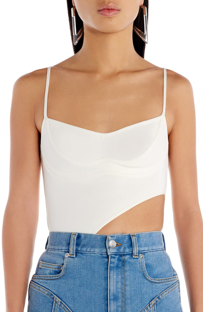 MUGLER Asymmetric Cutout Bodysuit, Main, color,