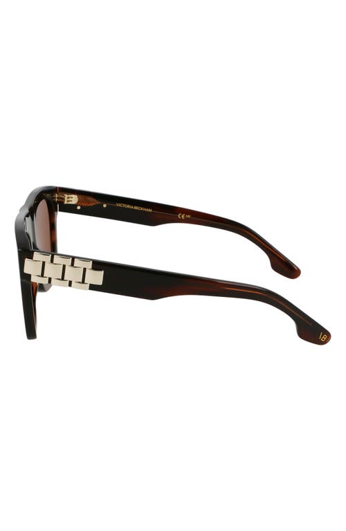 Victoria Beckham Chain Pouch 52mm Modified Rectangular Sunglasses In Brown