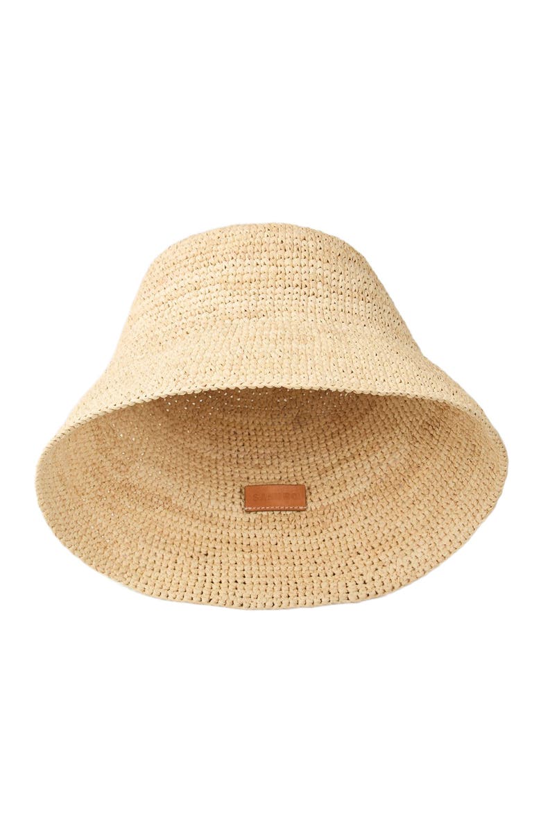 SANDRO Raffia bucket hat, Alternate, color, Natural