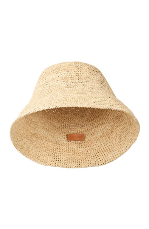 Sandro Bob Raffia Crochet Bucket Hat In Brown