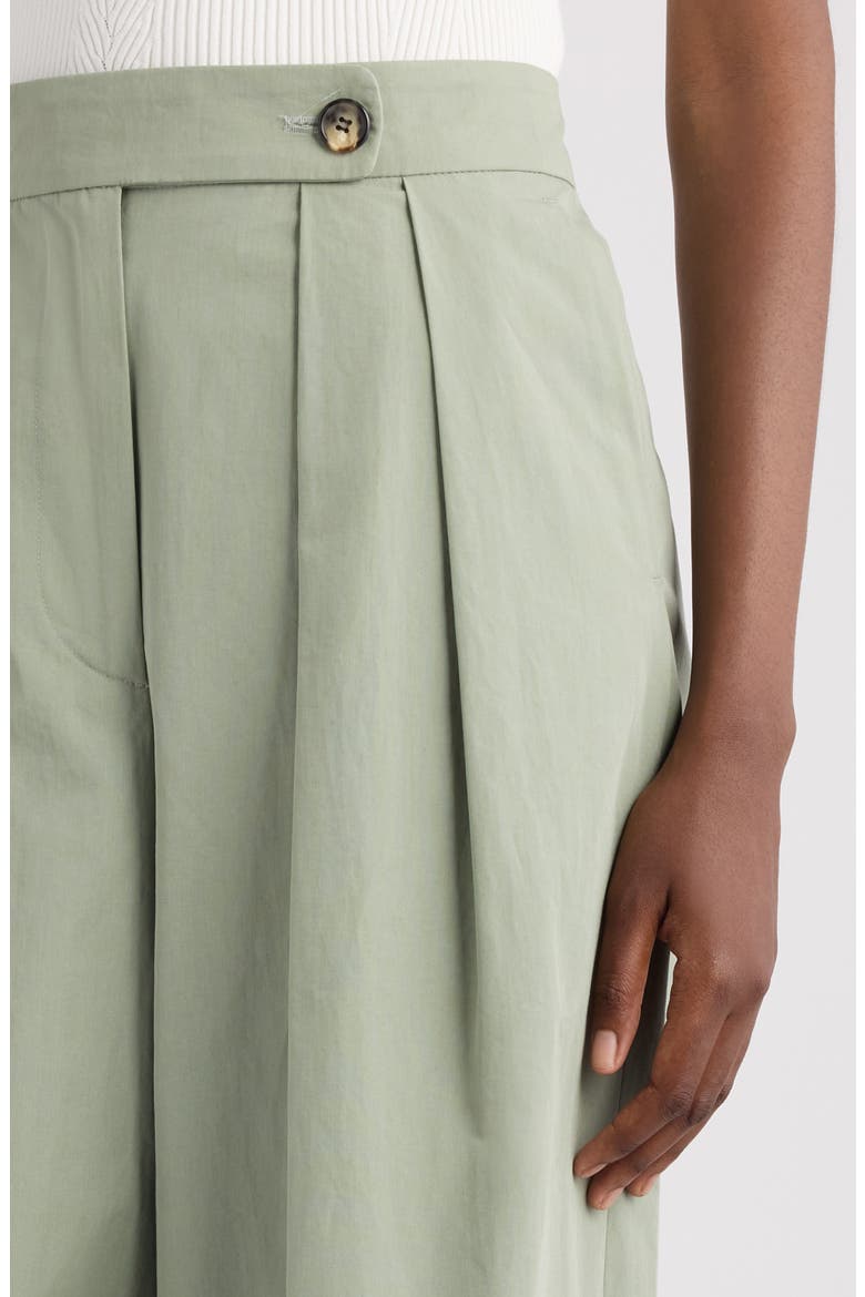 Pleated Cotton Wide Leg Pants, Alternate, color, PISTACHE