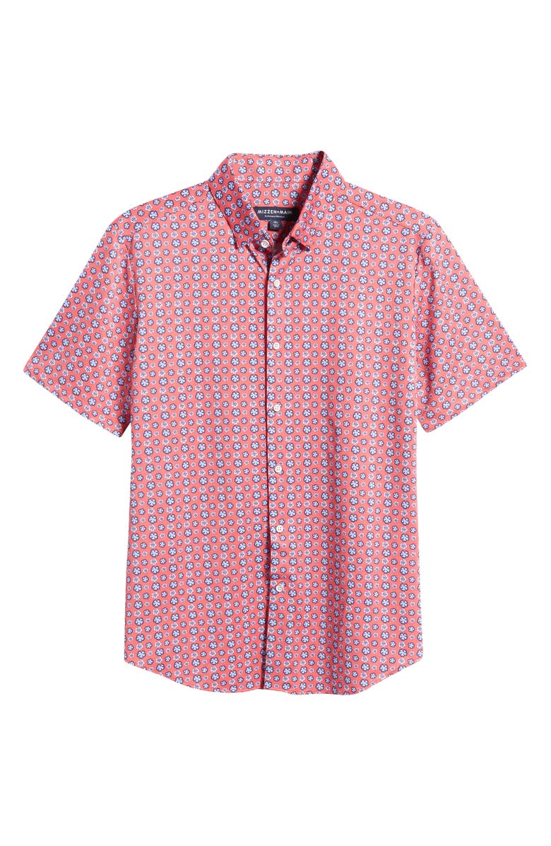 Mizzen+Main Men's Halyard Floral Short Sleeve Stretch Button-Up Shirt, Alternate, color, 