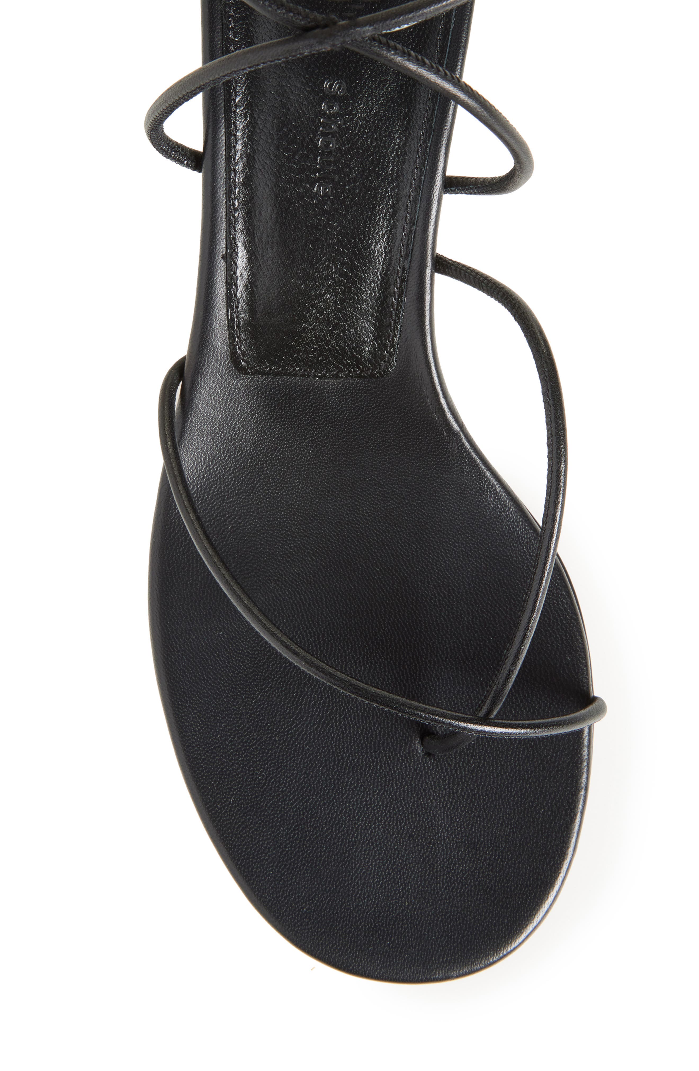 Proenza Schouler Slash Tie Kitten Heel Sandal, Alternate, color, Black