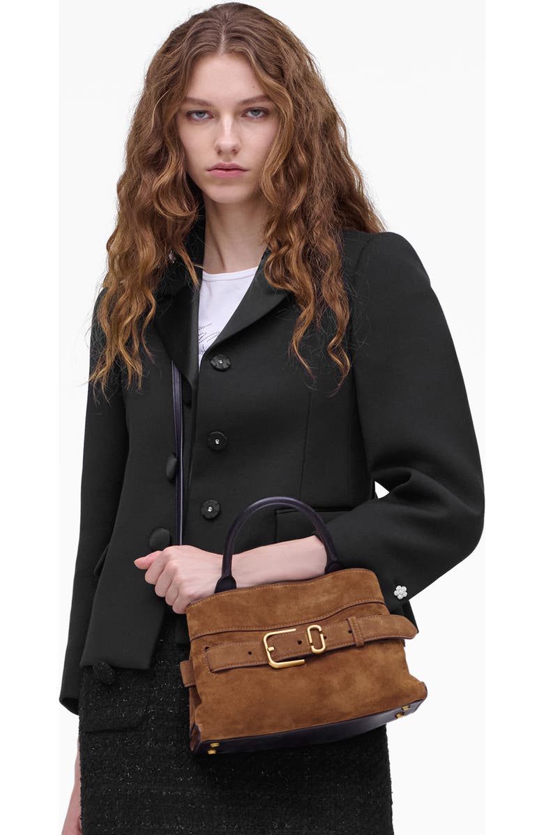 Marc Jacobs The Dakota Small Suede Satchel, Alternate, color, Copper