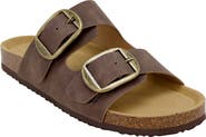 Seven7 <p>Griffin Faux Leather Double Strap Slide Sandal (Women)</p>