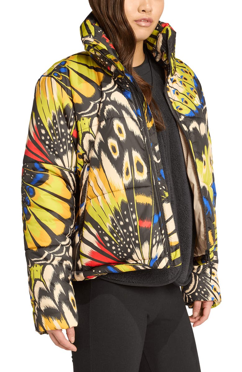 ADIDAS X FARM RIO x Farm Padded Jacket, Alternate, color, Black/ Blue/ Lush Red