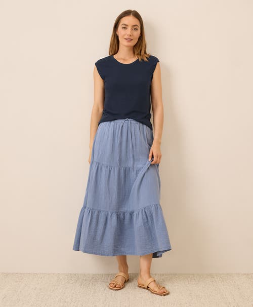 Pact Organic Featherweight Slub Muscle Tee In Blue