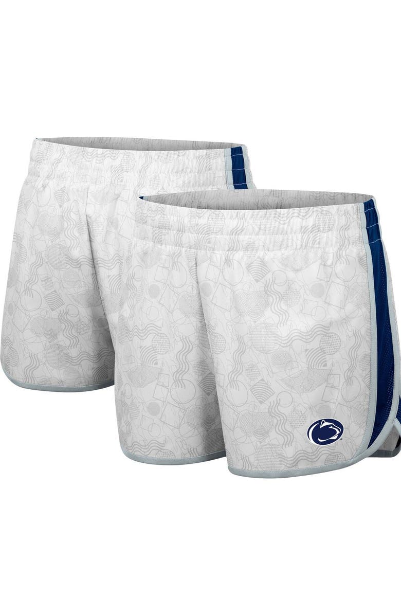 COLOSSEUM Women's Colosseum White Penn State Nittany Lions The Plastics Geo Print Shorts, Main, color,
