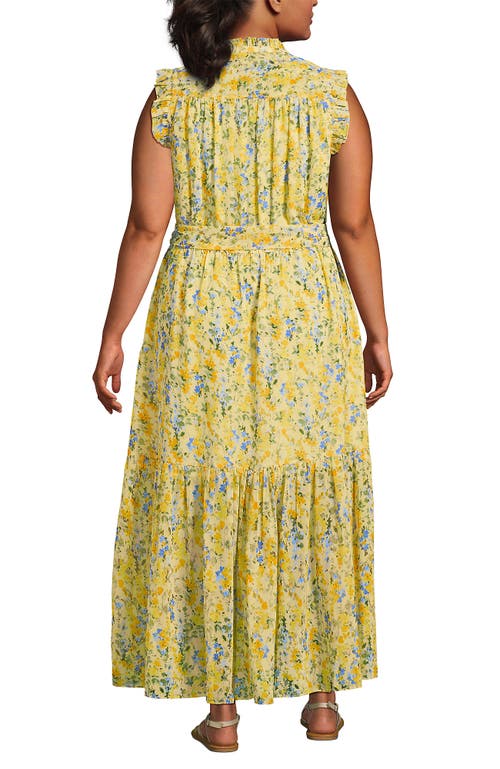 Lands' End Chiffon Maxi Dress With Ruffle Detail In Multi